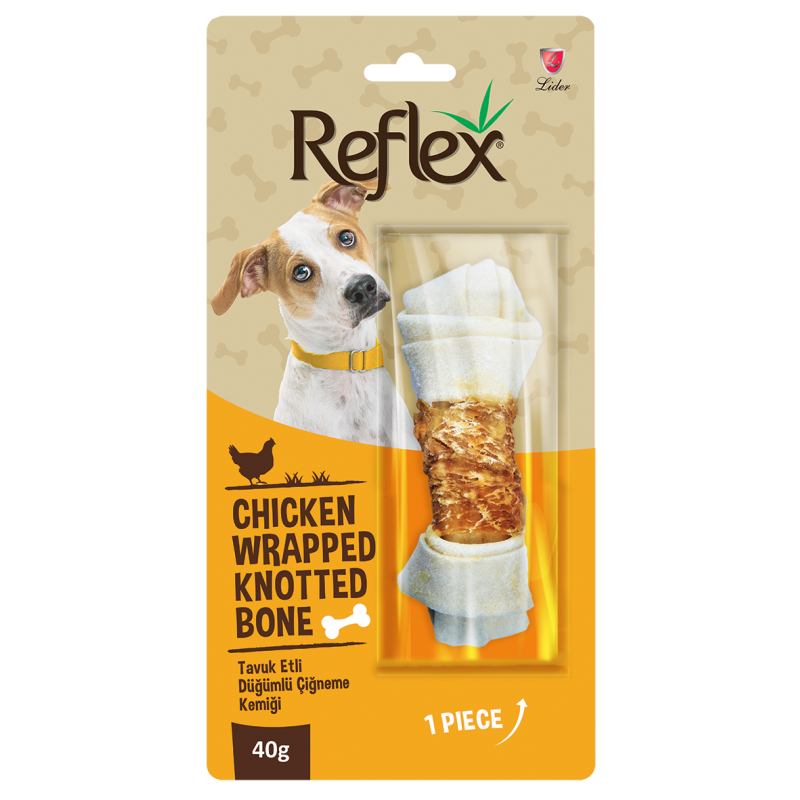 REFLEX TAVUK ETLİ DÜGÜMLÜ KEMİK 40 GR